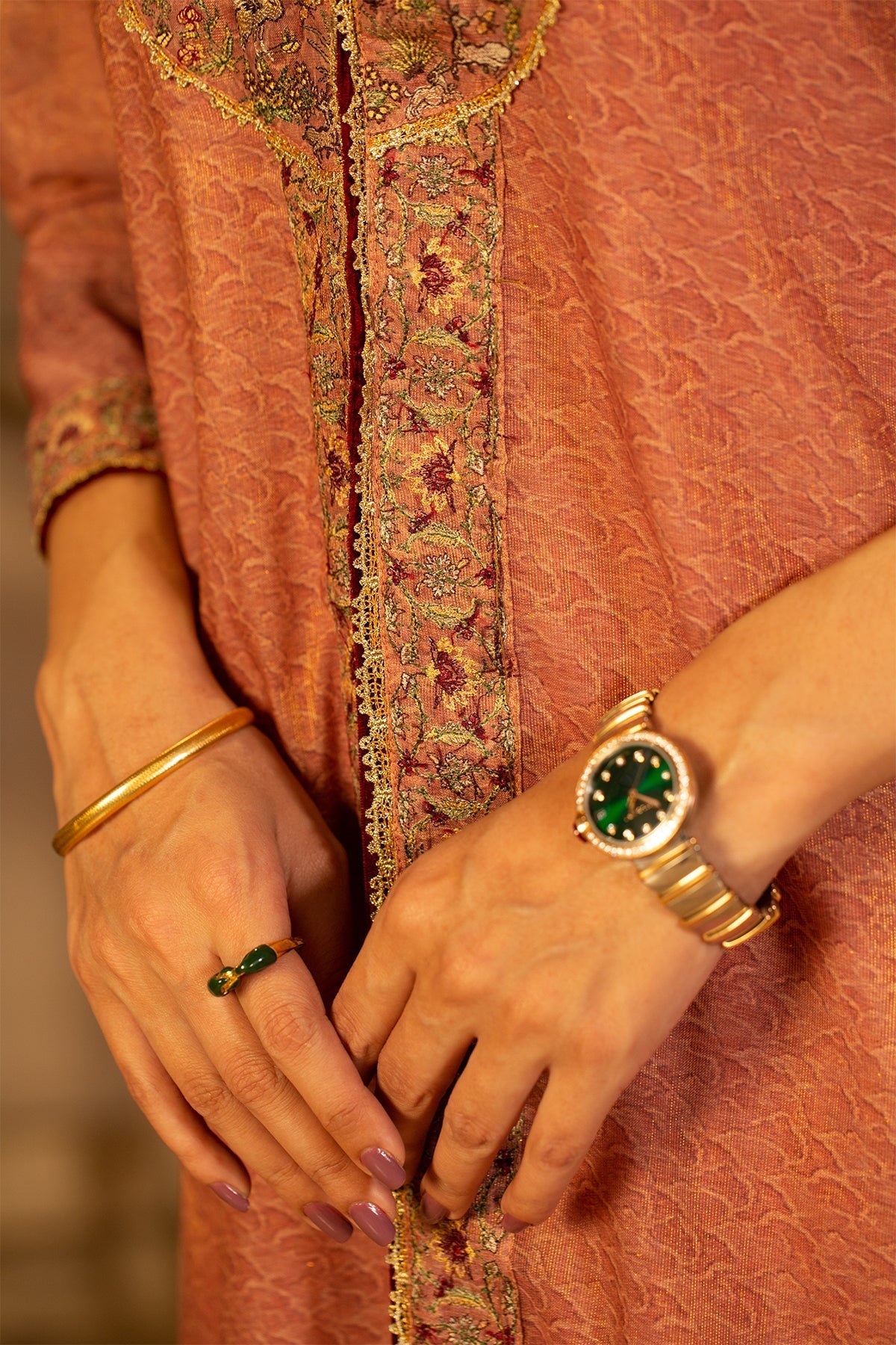 3 Piece - Printed & Embroidered Nap Shimmer Suit - MCP1507 - Shop Now at Kayseria