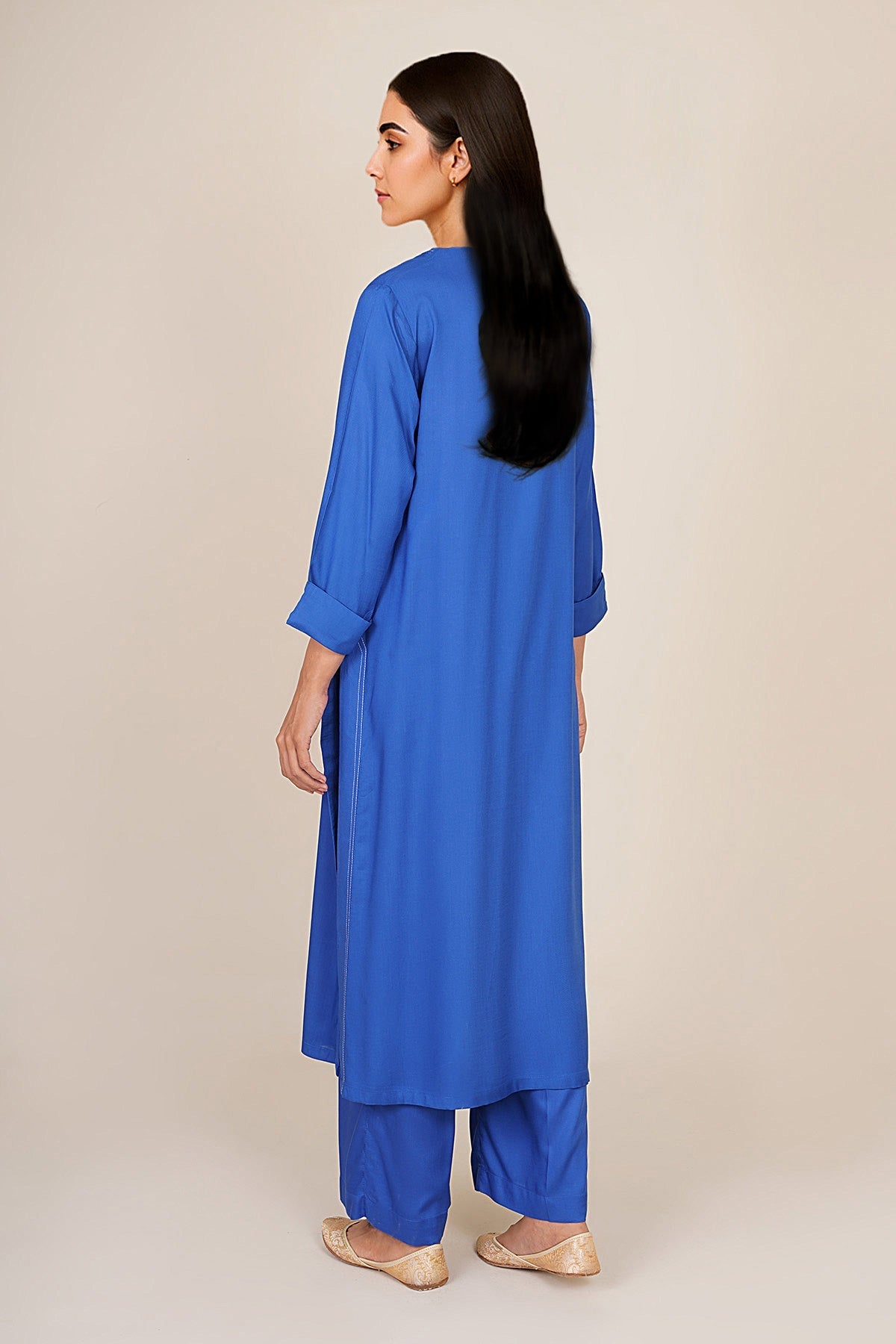 2 Piece - Embellished Linen Suit - KPW25-P3703 - Shop Now at Kayseria