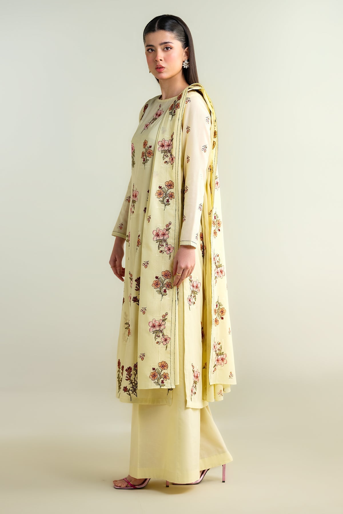 3 Piece - Embroidered Swiss Lawn Suit - E1620 - Shop Now at Kayseria