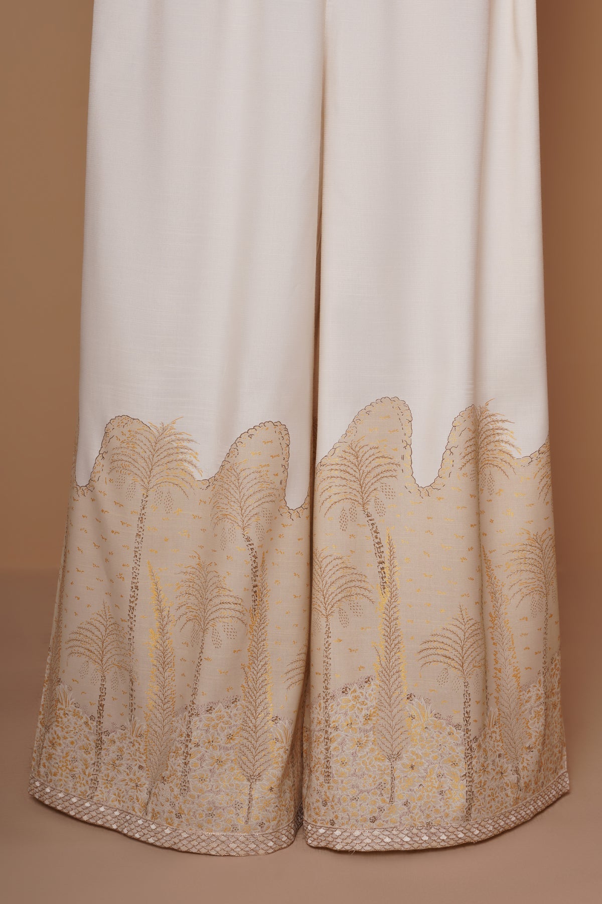 Printed Raw Silk Trousers - MCP1416 - Shop Now at Kayseria