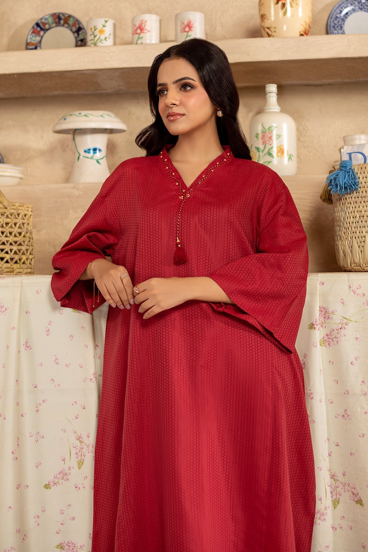 2 Piece - Embellished Jacquard Suit - KPW25-P3661 - Shop Now at Kayseria