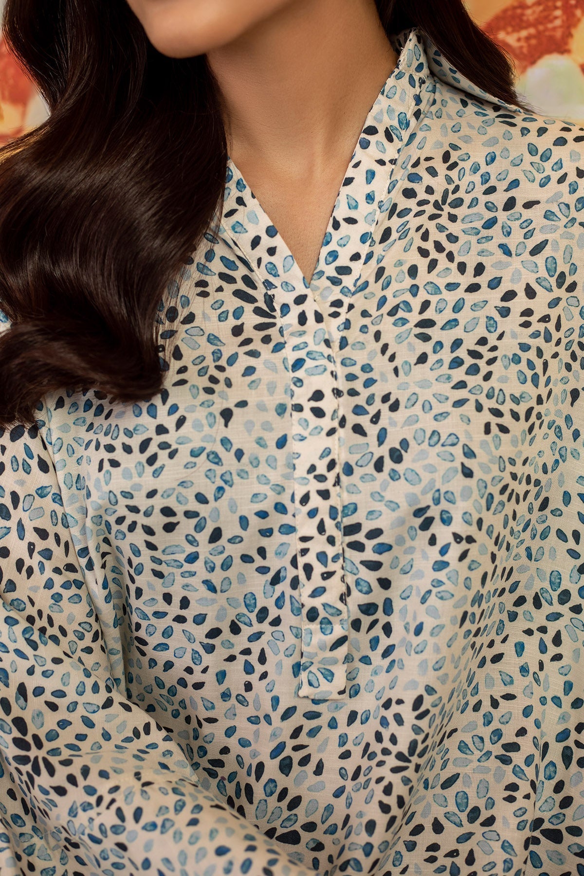 2 Piece - Printed Raw Silk Suit - KPW25-P3686 - Shop Now at Kayseria