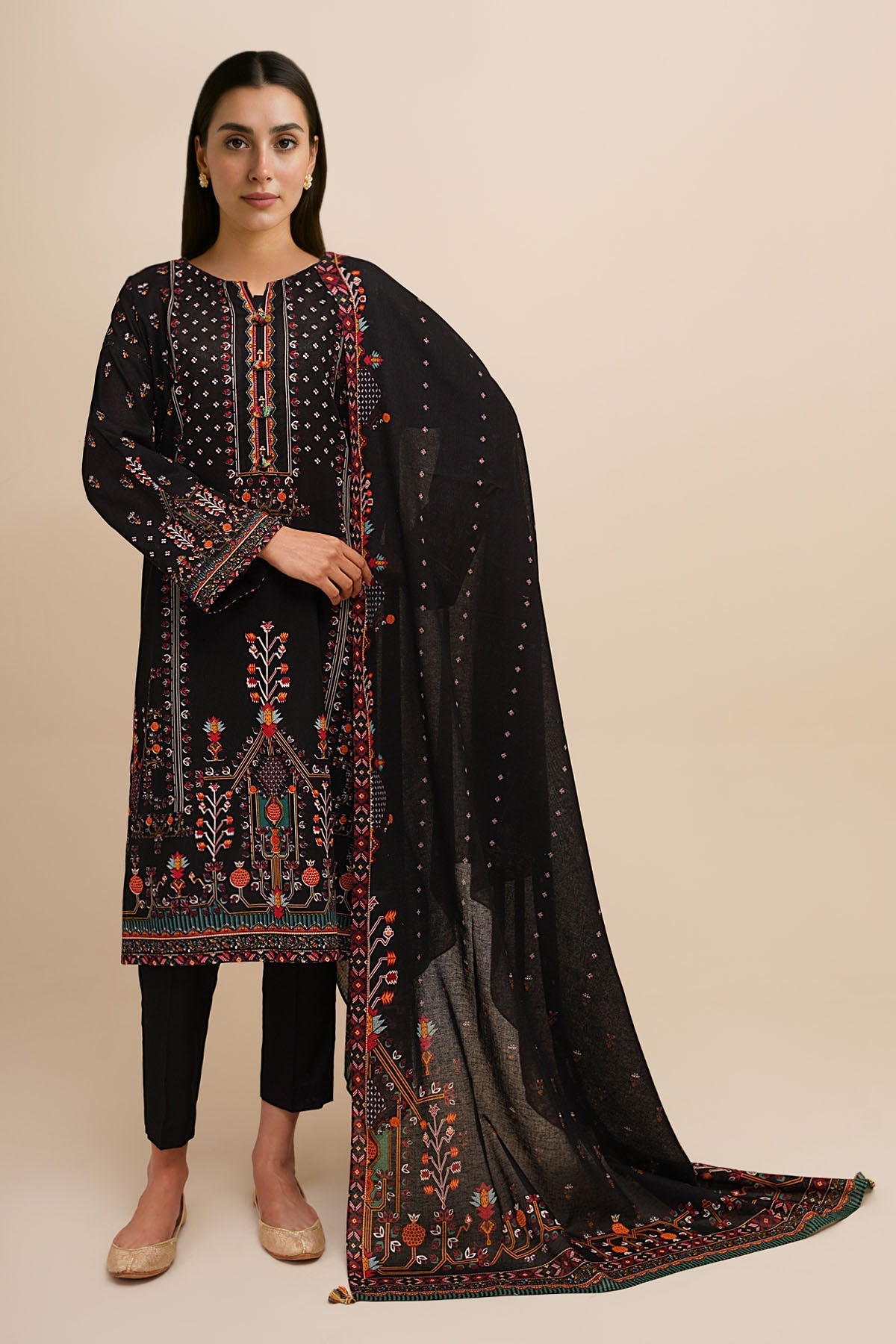 3 Piece - Printed Suit - C6387 - Shop Now at Kayseria