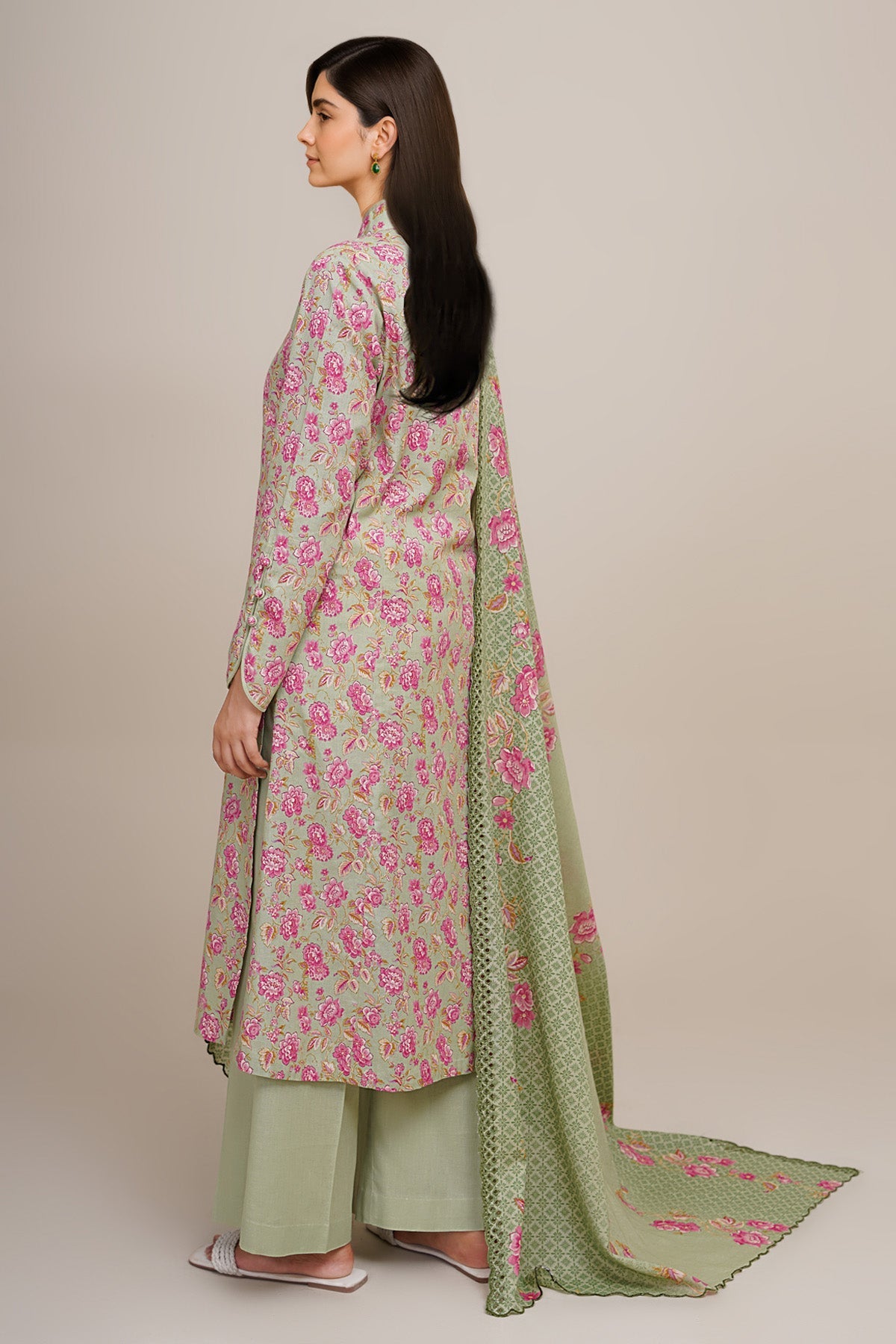 3 Piece - Printed & Embroidered Khaddar Suit - C6420 - Shop Now at Kayseria