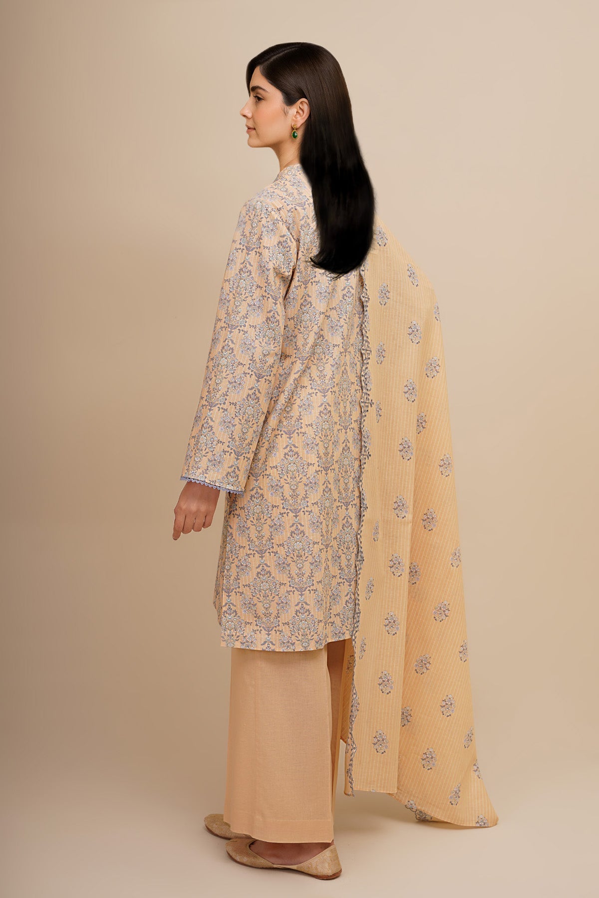 3 Piece - Printed & Embroidered Suit - C6426 - Shop Now at Kayseria