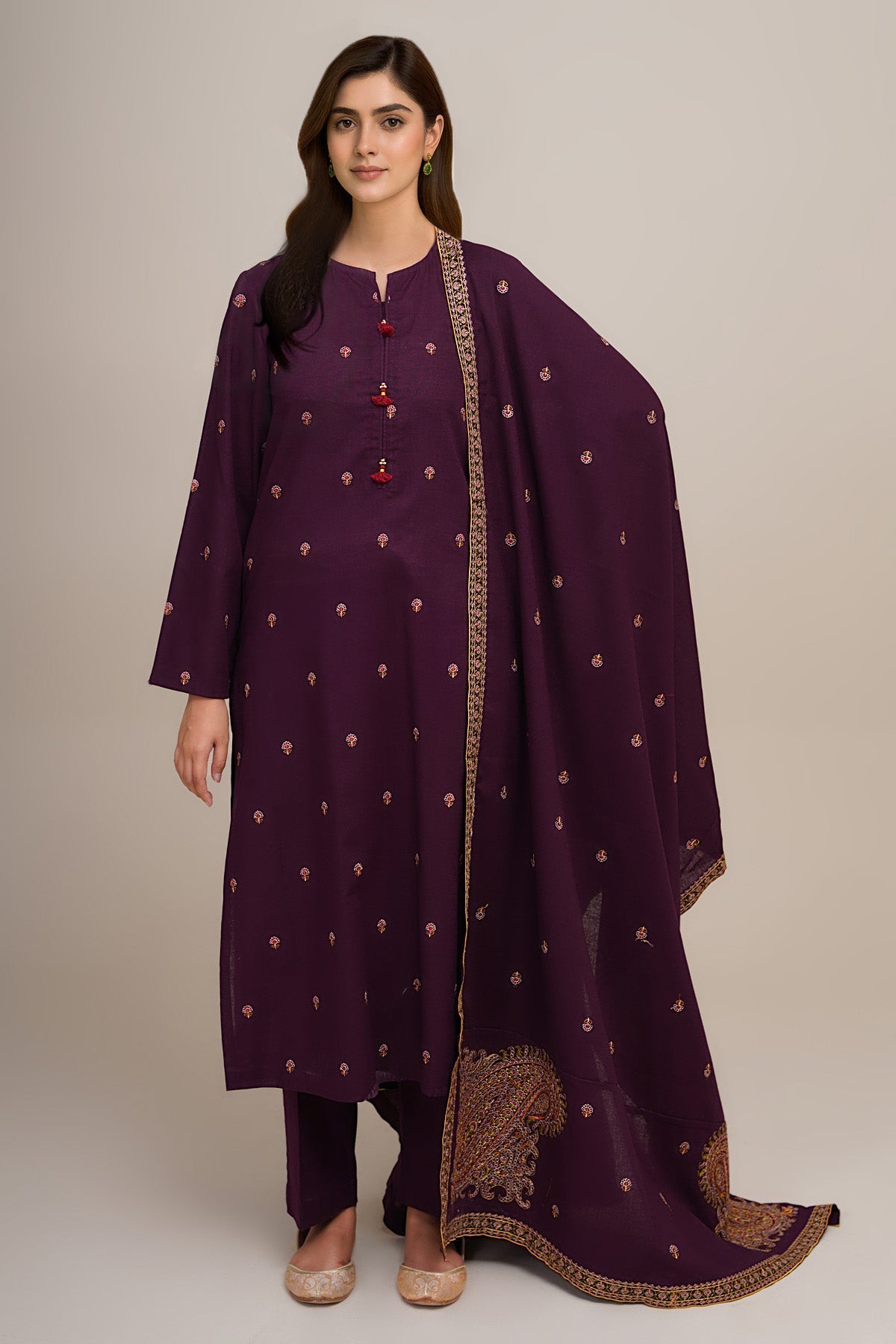 3 Piece - Embroidered Suit - C6433 - Shop Now at Kayseria