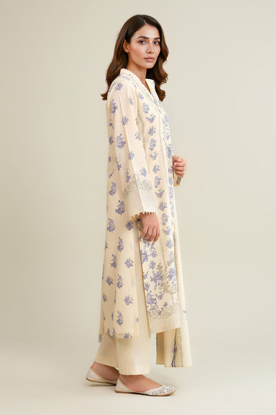 3 Piece - Printed & Embroidered Viscose Karandi Suit - C6455 - Shop Now at Kayseria