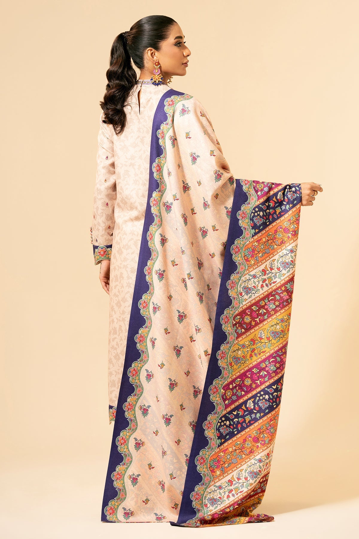 3 Piece - Printed & Embroidered Suit - E1431 - Shop Now at Kayseria