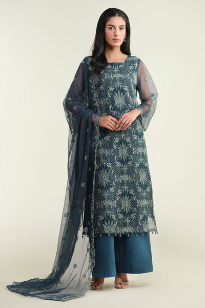 4 Piece - Embroidered & Embellished Suit - E1726 - Shop Now at Kayseria