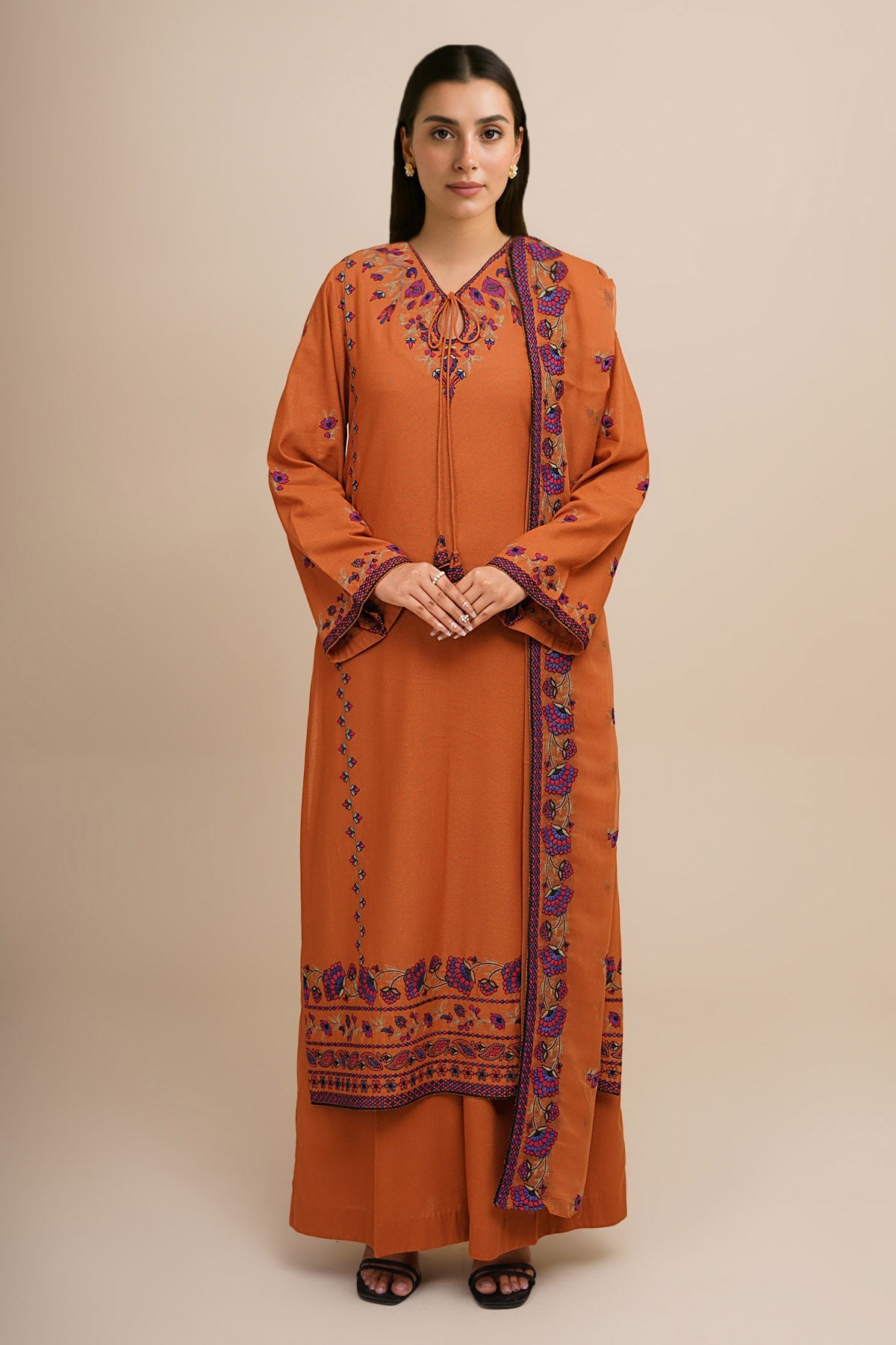 3 Piece - Embroidered Suit - E1772 - Shop Now at Kayseria