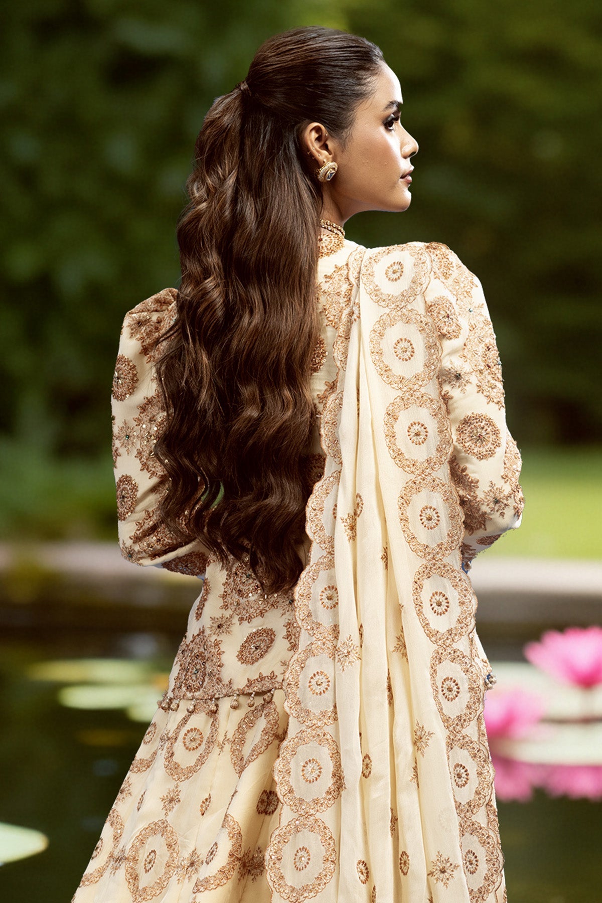 4 Piece - Embroidered & Embellished Bamber Chiffon Suit - E1874 - Shop Now at Kayseria