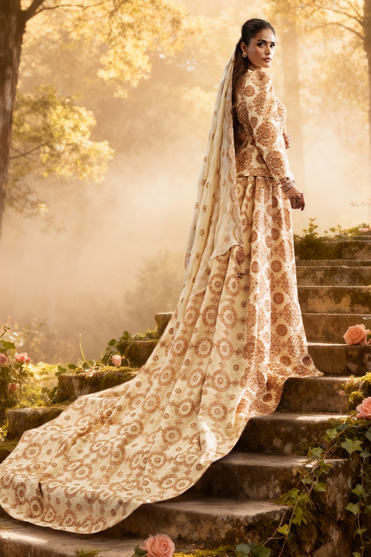 4 Piece - Embroidered & Embellished Bamber Chiffon Suit - E1874 - Shop Now at Kayseria
