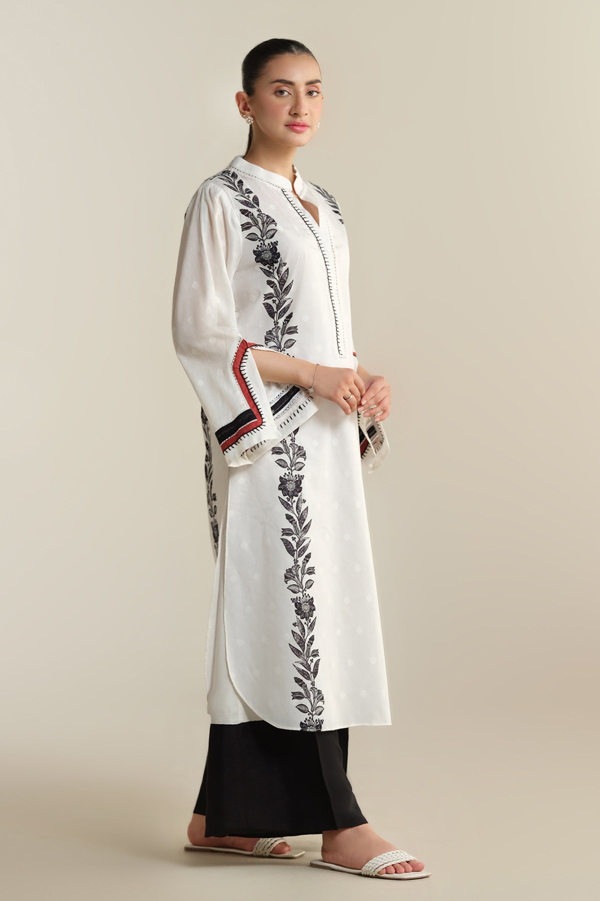 2 Piece - Printed Jacquard Suit - KPS25-P3445 - Shop Now at Kayseria