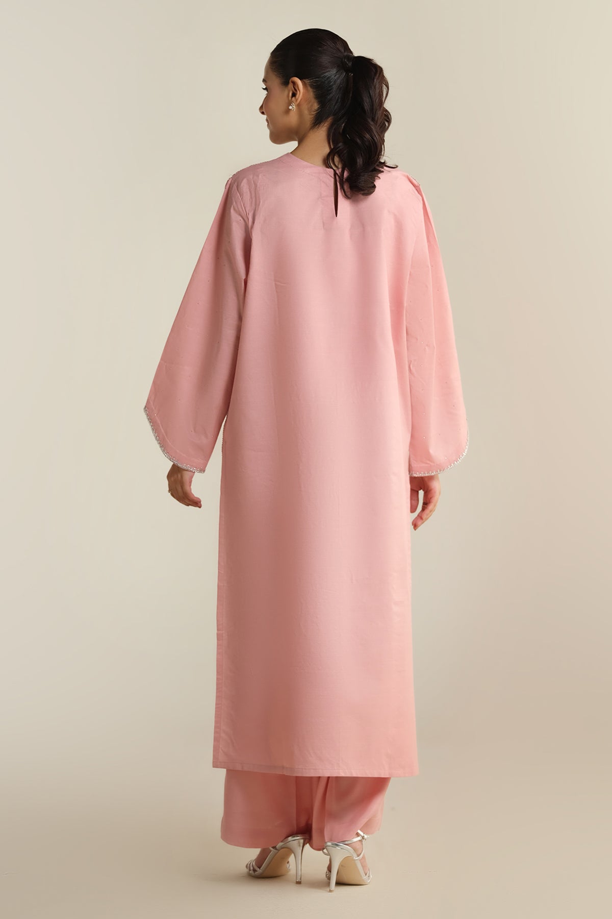 2 Piece - Embellished Raw Silk Suit - KPS25-P3503 - Shop Now at Kayseria