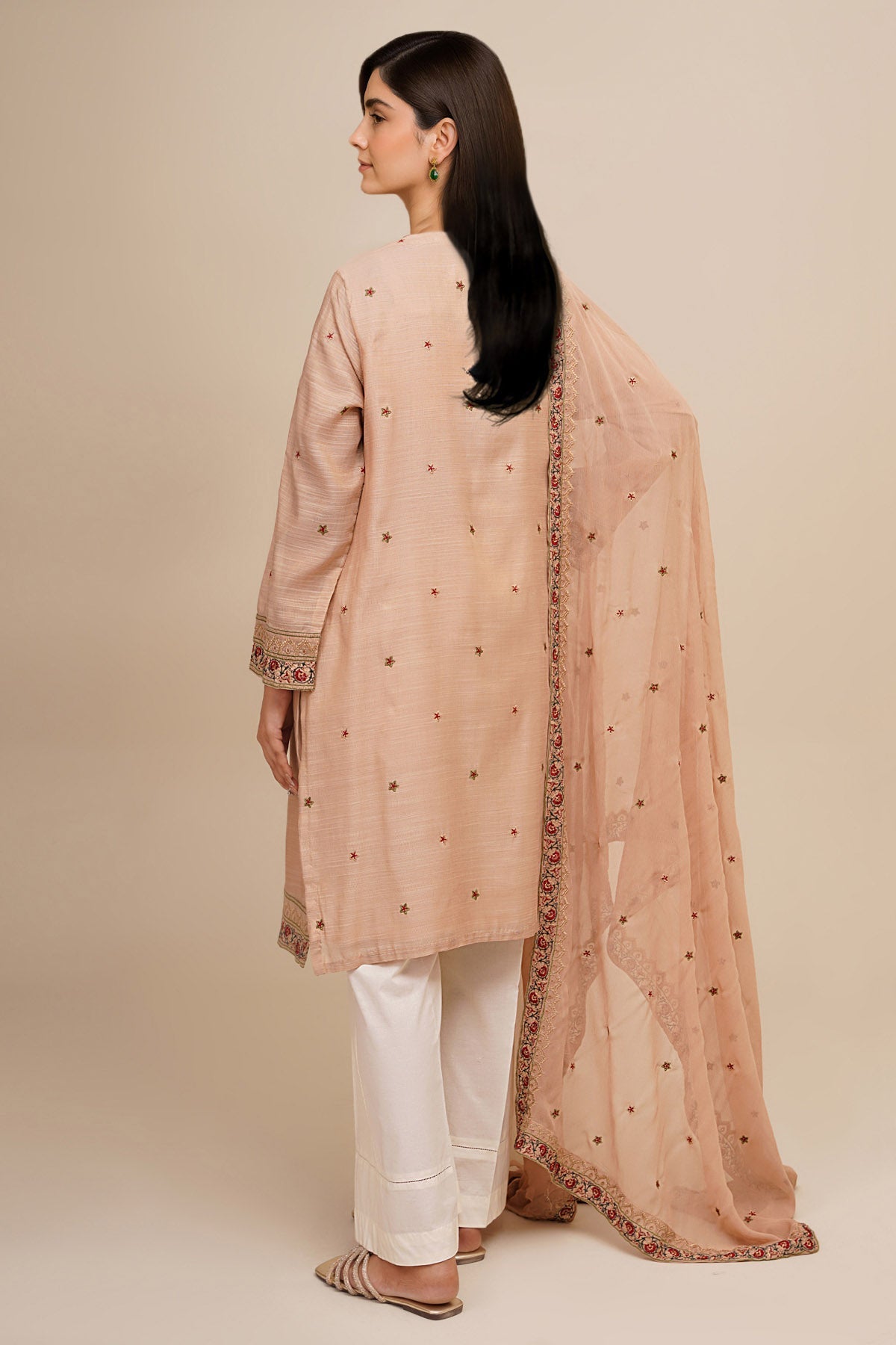 2 Piece - Embroidered Zari Slub Suit - KPW24-P3008-8 - Shop Now at Kayseria