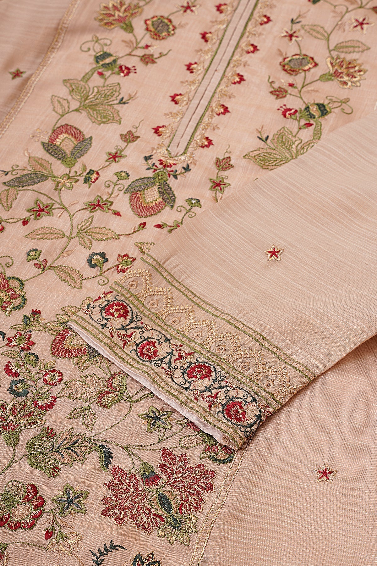 2 Piece - Embroidered Zari Slub Suit - KPW24-P3008-8 - Shop Now at Kayseria