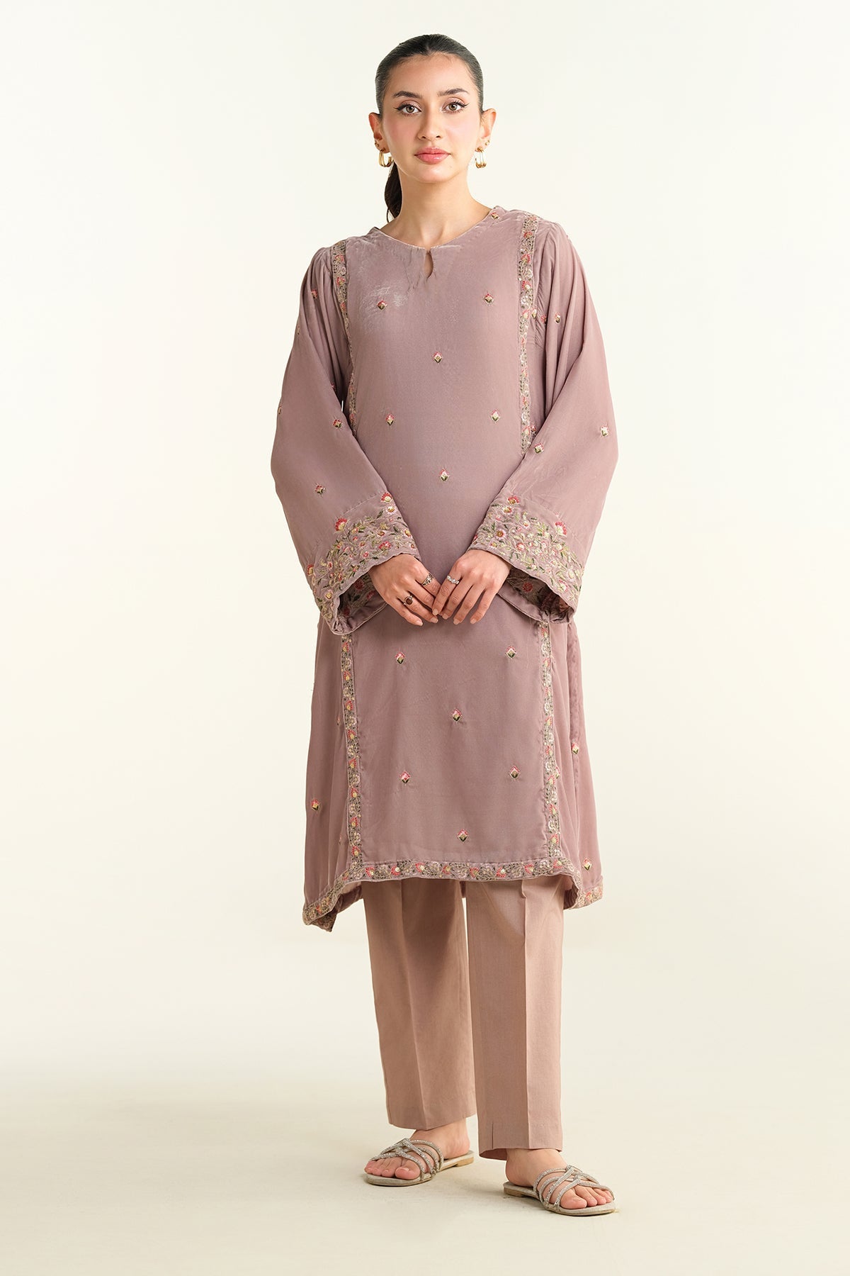 Embroidered Velvet Shirt - KPW24-P3145-145 - Shop Now at Kayseria