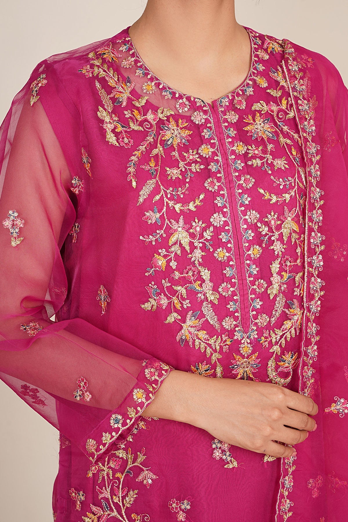 4 Piece - Embroidered Organza Suit - KPW24-P3159-159 - Shop Now at Kayseria