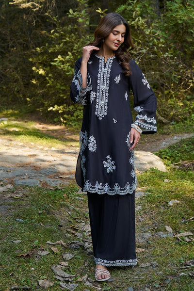 2 Piece - Embroidered Linen Suit - KPW25-P3692 - Shop Now at Kayseria