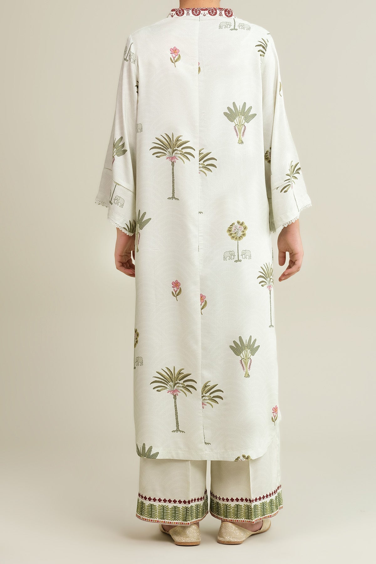 2 Piece - Printed Linen Suit - KPW25-P3816 - Shop Now at Kayseria