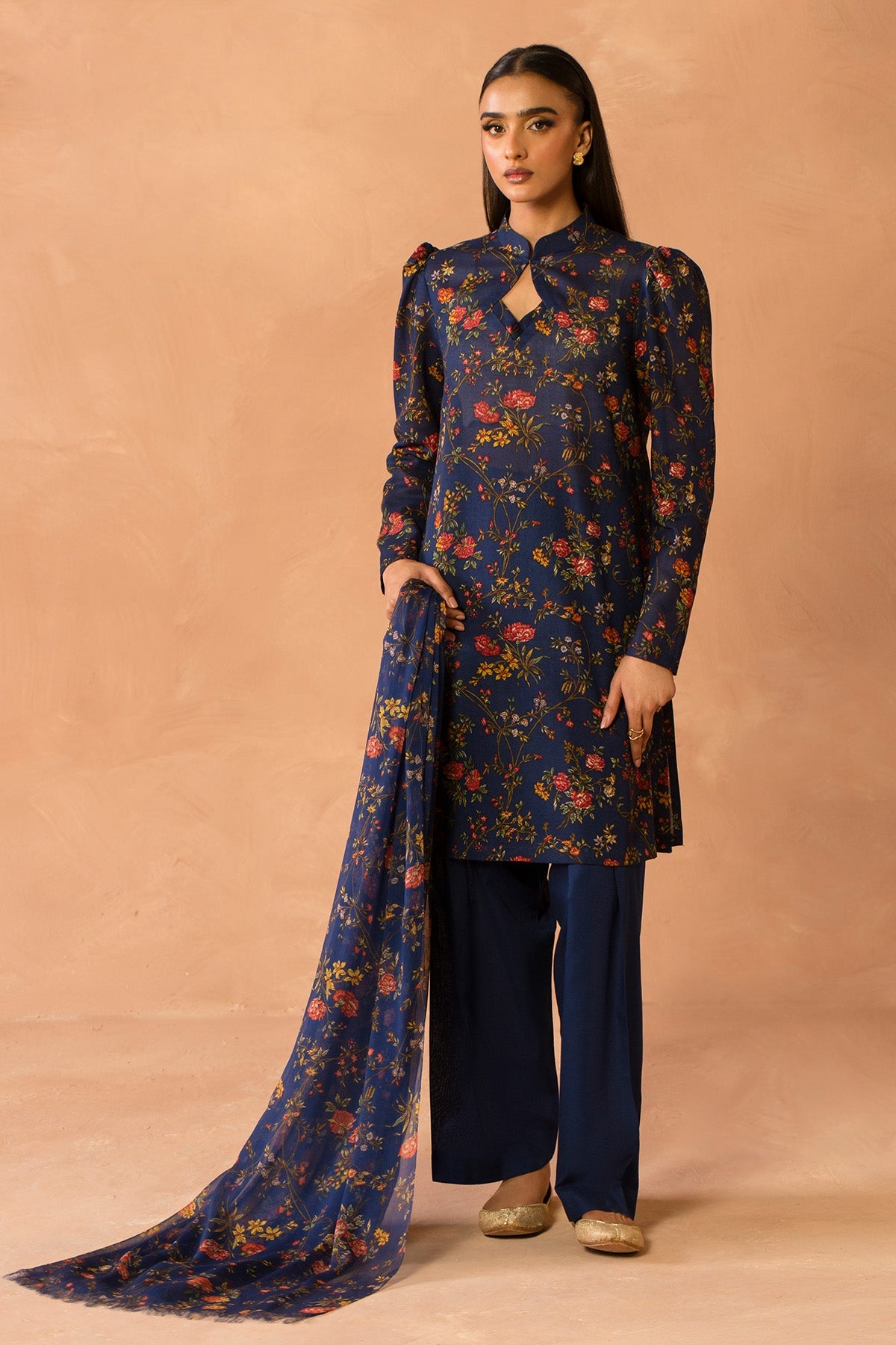 3 Piece - Printed & Khaddar Suit - MC2116 - Shop Now at Kayseria