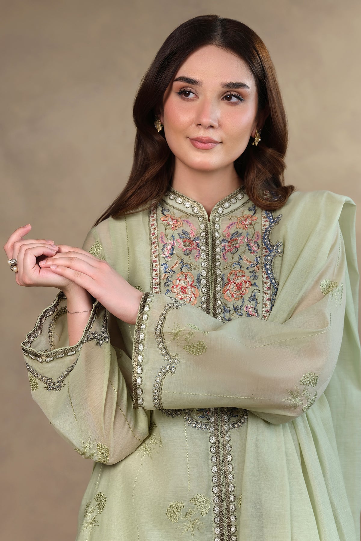 4 Piece - Embroidered Kara Cotton Suit - MCP1702-1 - Shop Now at Kayseria