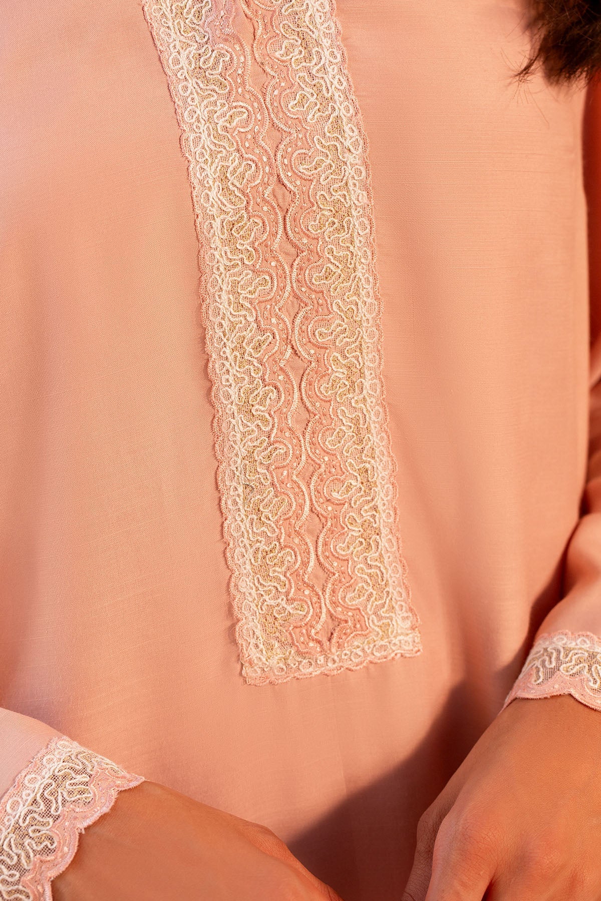2 Piece - Embroidered Raw Silk Suit - MCP2011 - Shop Now at Kayseria