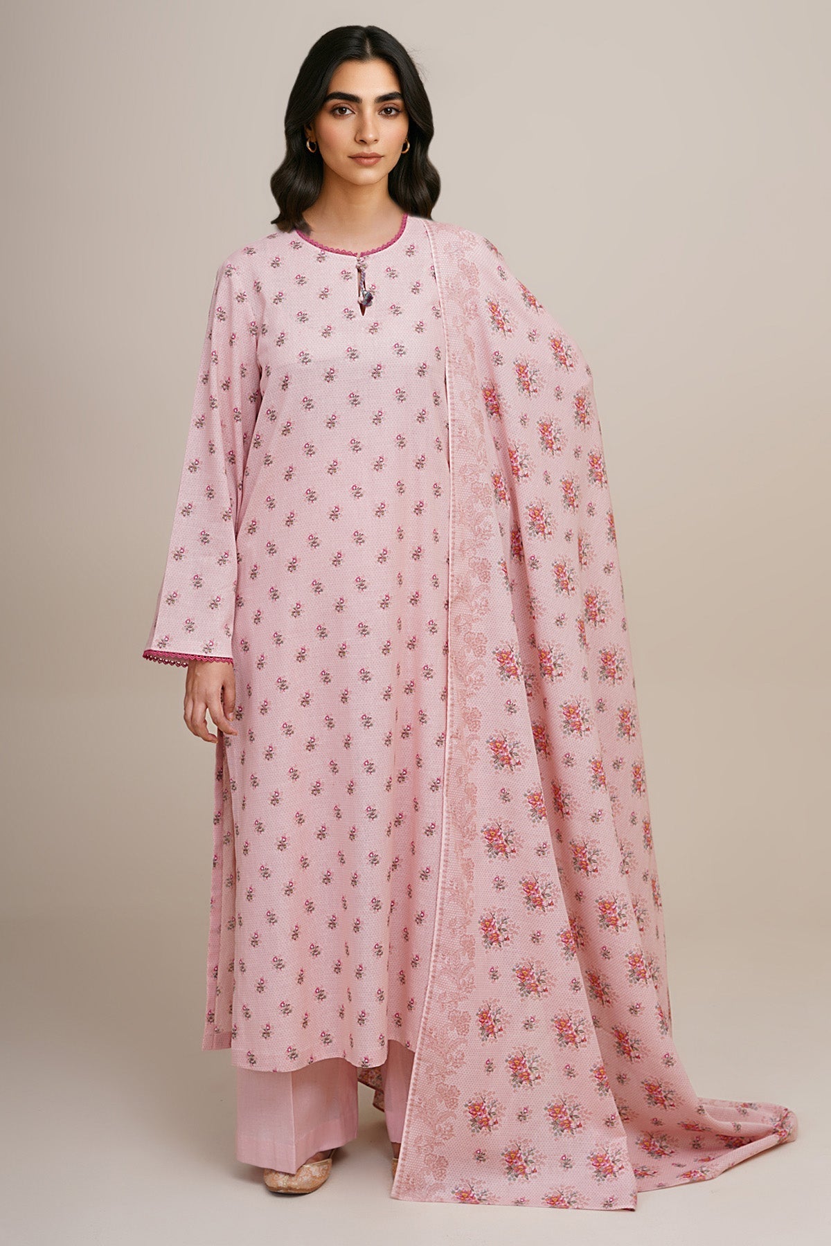 3 Piece - Printed Khaddar Suit - X7140 - Shop Now at Kayseria