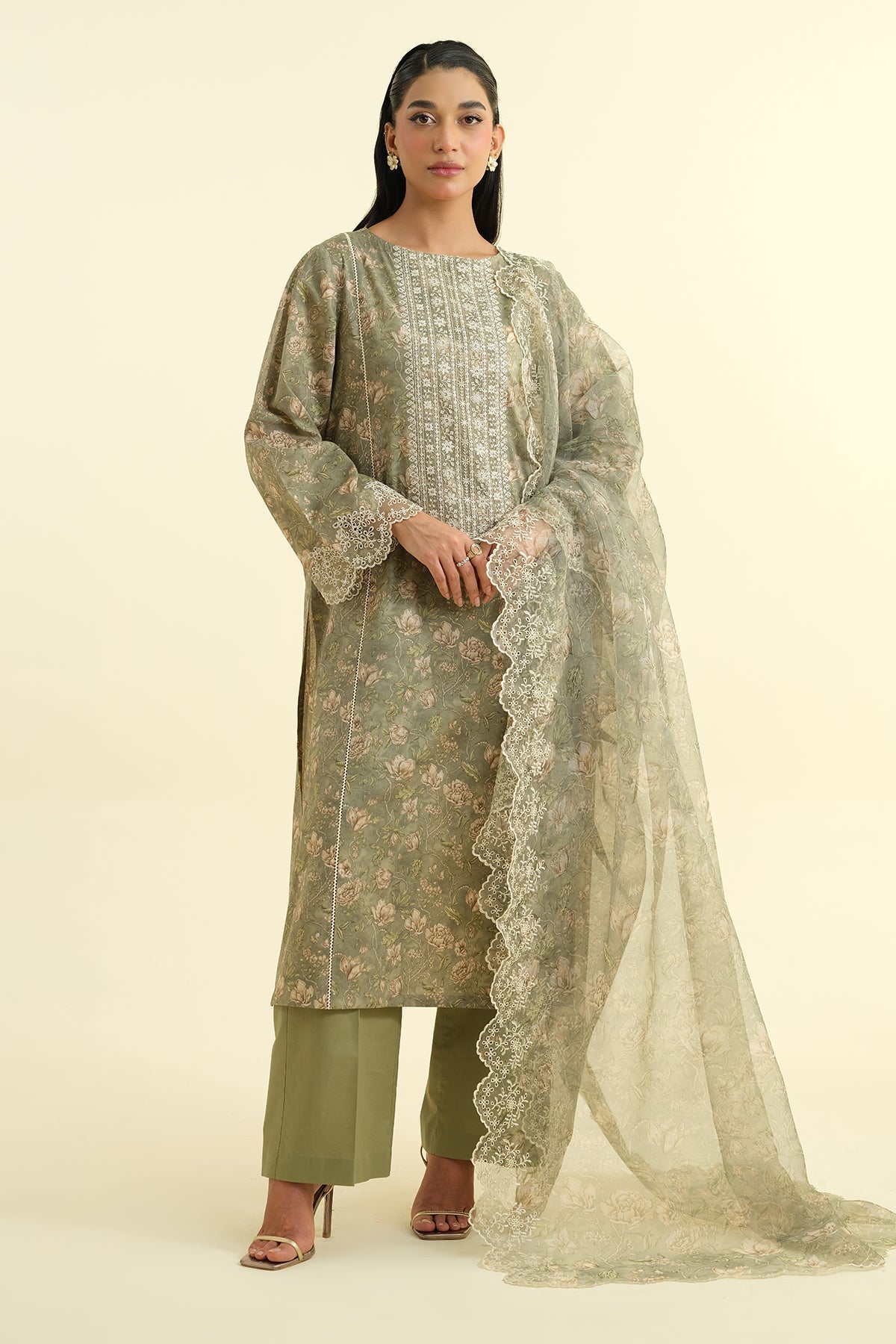 3 Piece - Printed & Embroidered Lawn Suit - C6176 - Shop Now at Kayseria