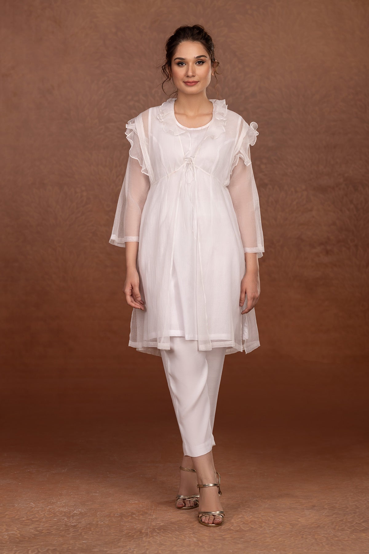2 Piece - Dyed Chery Net Suit - MCP-1329-30 - Shop Now at Kayseria
